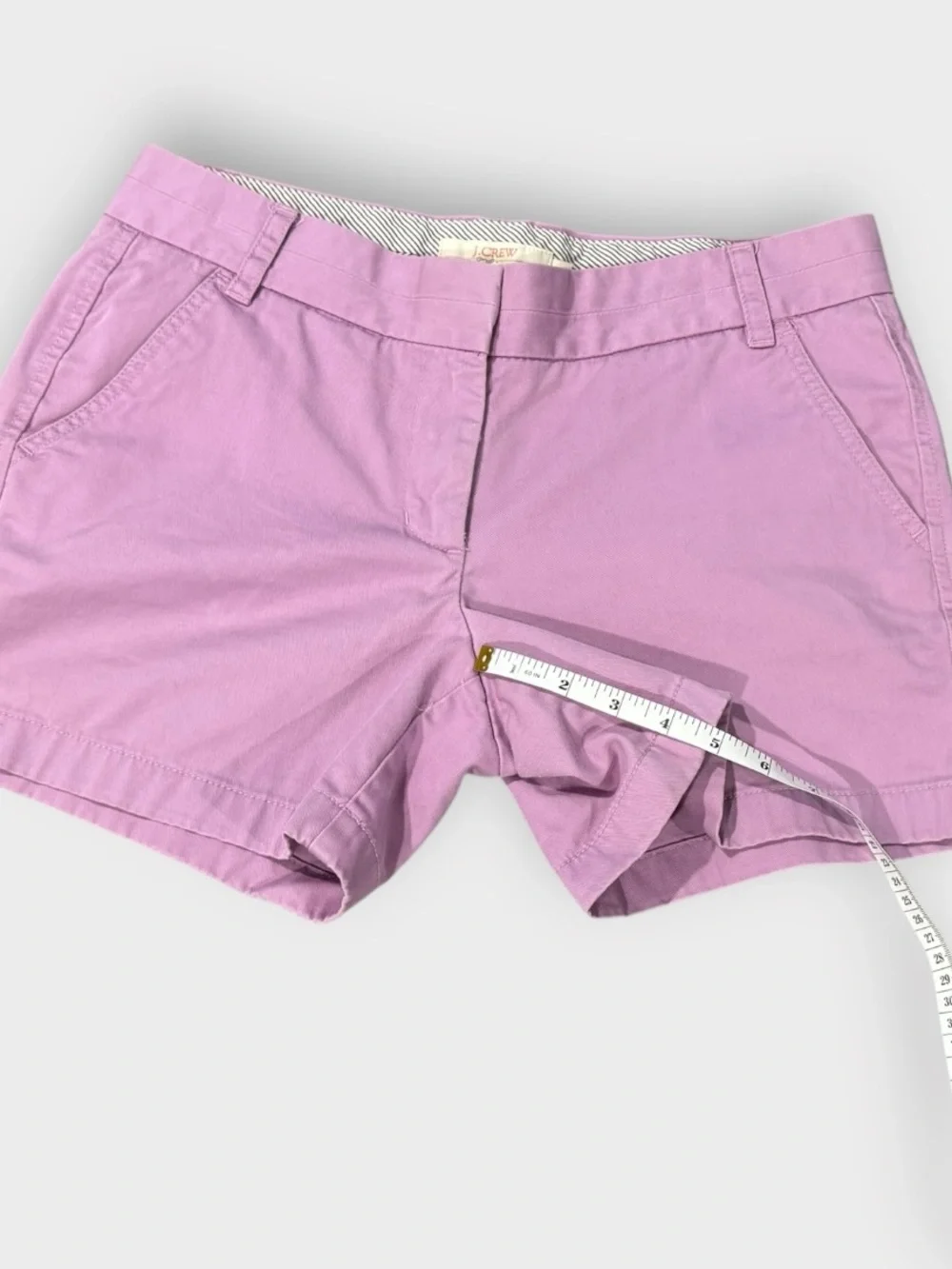 J. Crew Lilac Pink ‘City Fit’ Chino Shorts size 8 Medium 4” Preppy Girlie